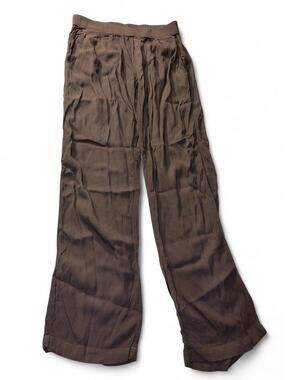 Enza Costa 100% Rayon Wide Leg Pull-On Pants – Olive / Khaki Grey
